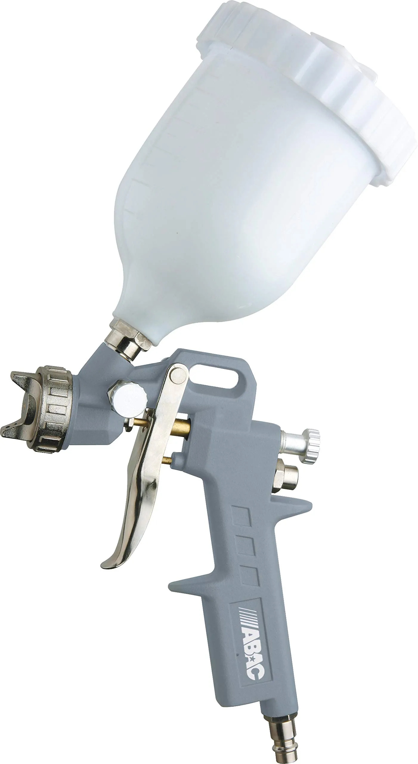 ABAC Pistola a Spruzzo per Verniciare G-540F, Aerografo con Serbatoio per Vernice da 600ml, Ugello da 1.5 mm, Getto a Rosa o Piatto, Pressione Max 4 Bar