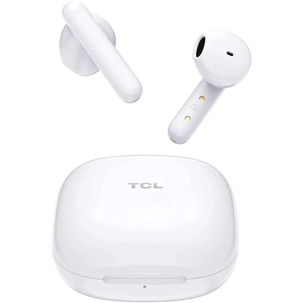 TCL Mobile Moveaudio S150 Cuffie wireless (Bluetooth 5.0, ricarica rapida, custodia di ricarica extra sottile, fino a 3,5 ore di ascolto, touch) Bianco [Italia]