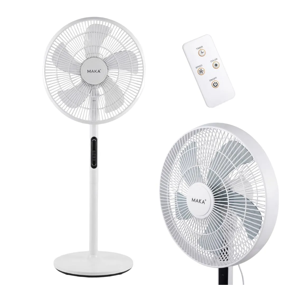 Ventilatore a Piantana Potente 5 Pale in Metallo 79db Basso Consumo 75W Oscillazione Orizzontale Inclinazione Verticale Diametro 50cm Regolazione in Altezza Max 130 cm 3 Velocità Piede Circolare