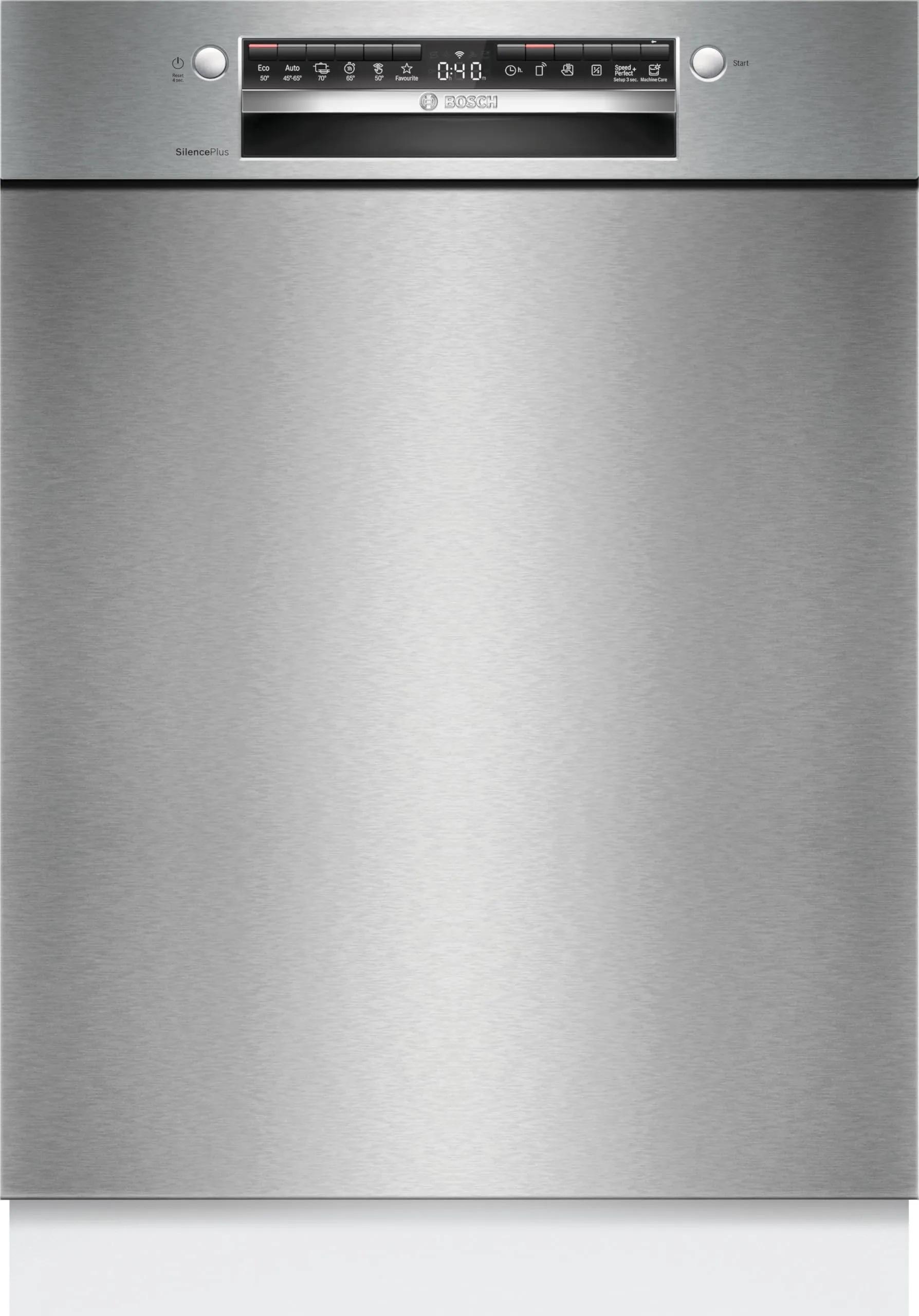 Bosch SMU4EVS08E Serie 4, Lavastoviglie da incasso sottopiano, Home Connect, EfficientDry: apertura automatica della porta, Diagnostica da remoto, Assistente al lavaggio, Acciaio, 60cm