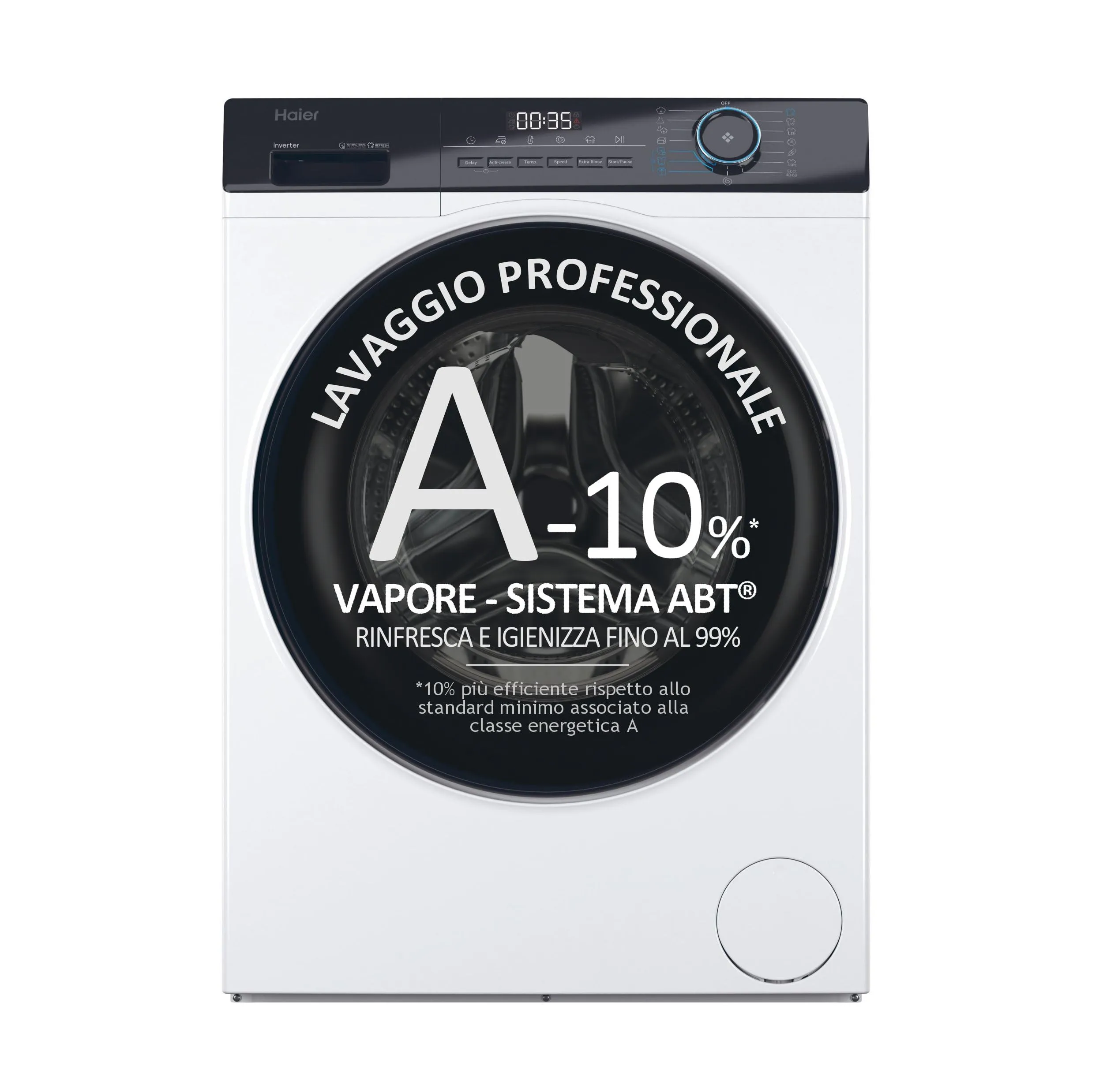 Haier HW70-BP14929-S Serie I-Pro 3, Lavatrice slim 7 Kg a Carica Frontale, 1400 Giri, Programma vapore Refresh, Trattamento Antibatterico, Libera Installazione, 60 * 48 * 85 cm, Classe A -10%