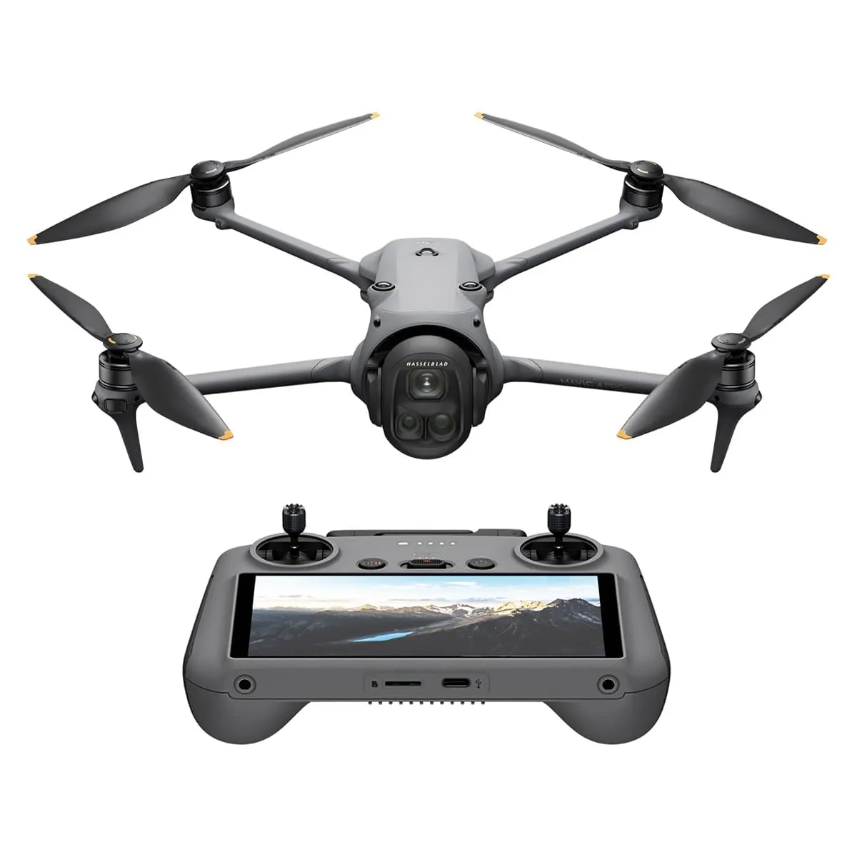 DJI Mavic 4 Pro con DJI RC 2, drone con tripla fotocamera dotato di fotocamera Hasselblad da 100 MP con CMOS 4/3, drone per professionisti, trasmissione video a 30 km, volo fino a 51 minuti