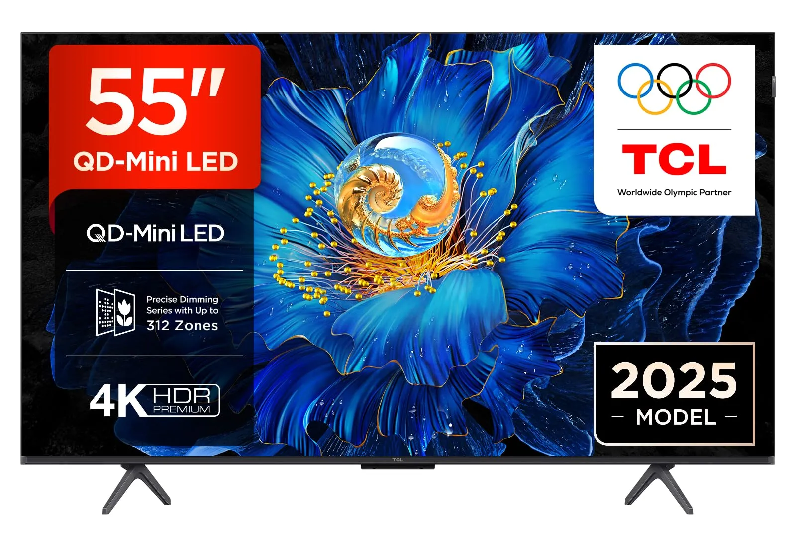 TCL 55C61KS 55" Mini LED TV, 4K UHD QLED, Smart Google TV con Dolby Atmos, Game Master