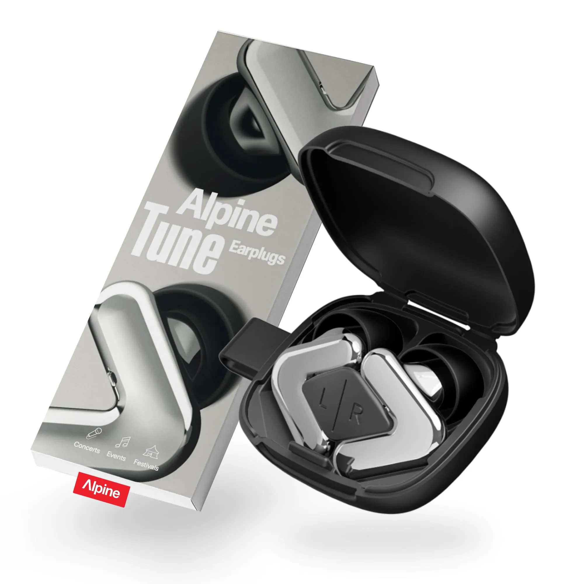Alpine Tune Tappi per Orecchie per Concerti e Musica, Protezione Antirumore per Musicisti, Qualità Hi-Fi con Suono Cristallino, Riduzione Rumore 19dB, 4 Taglie, Per Festival, Feste e Club