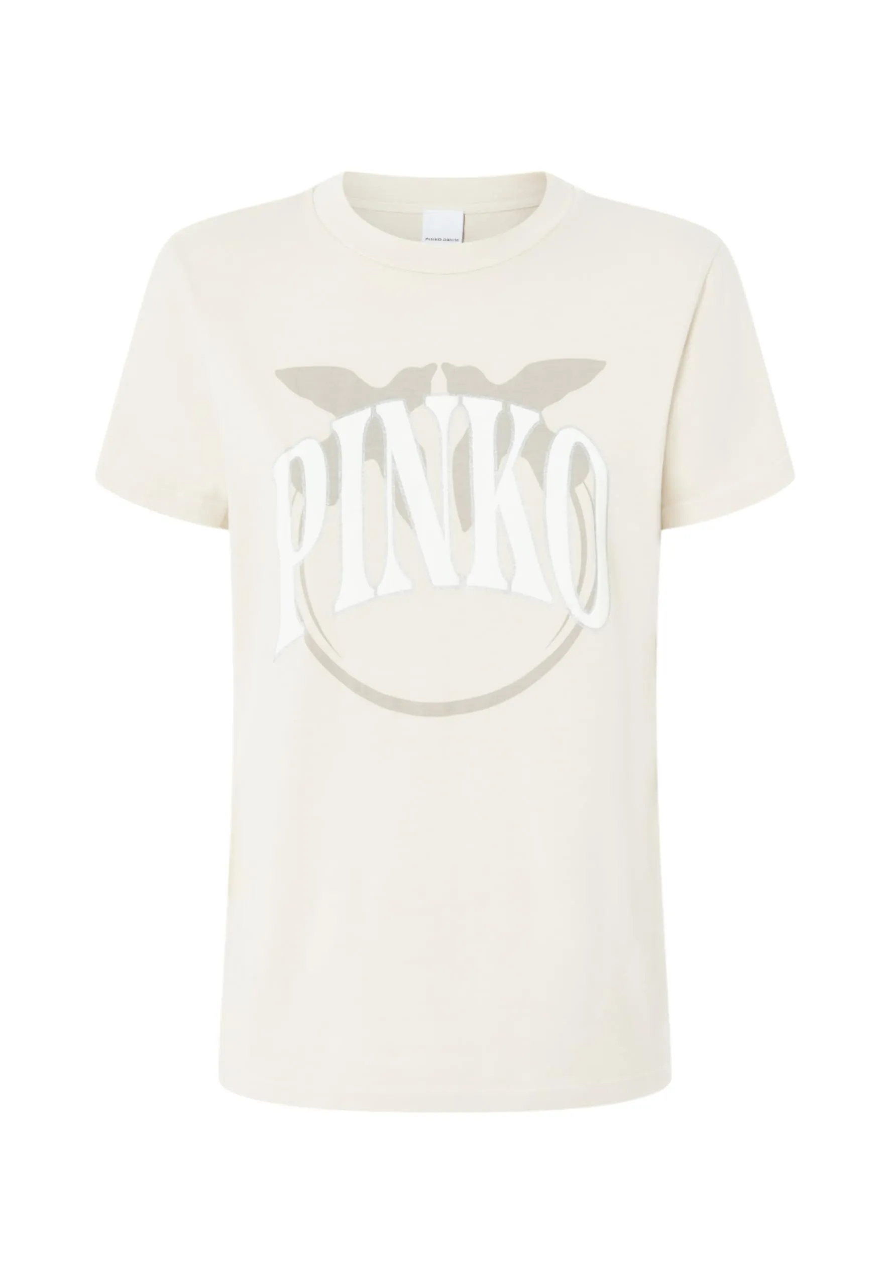 Pinko Start T-Shirt Jersey Tinto Old Stampa Logo Beige Beige MAROSO C03