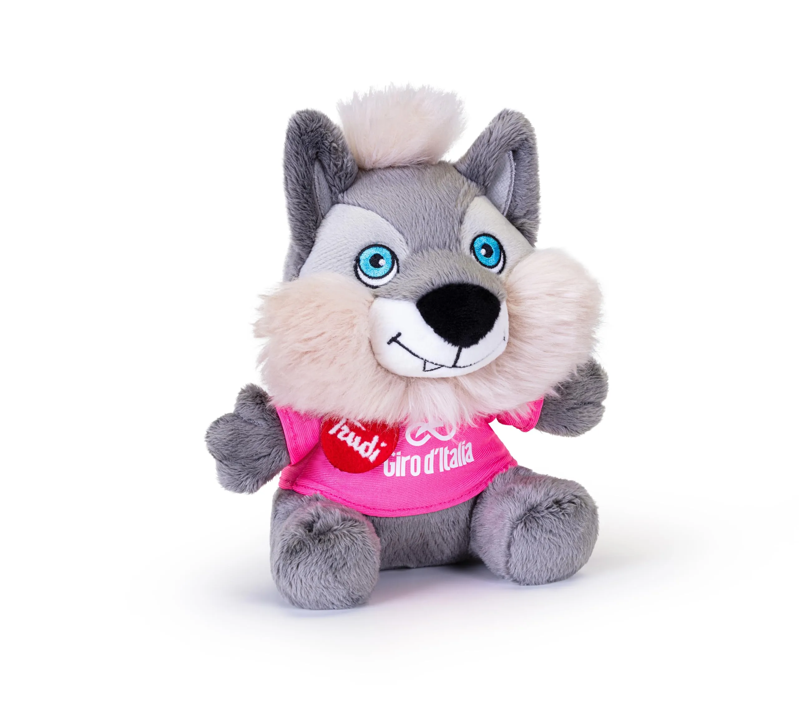 Trudi Trudino Lupo Wolfie Peluche con Maglietta e Cartellino | 9x16x17cm taglia XS | Mascotte Giro d'Italia 2025 | modello 69284