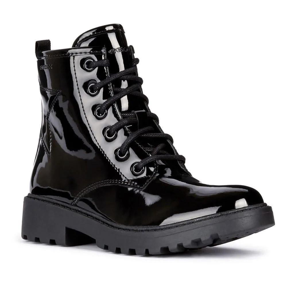 Geox J Casey Girl, Caviglia barca Bambine e ragazze, Nero (Black), 35 EU