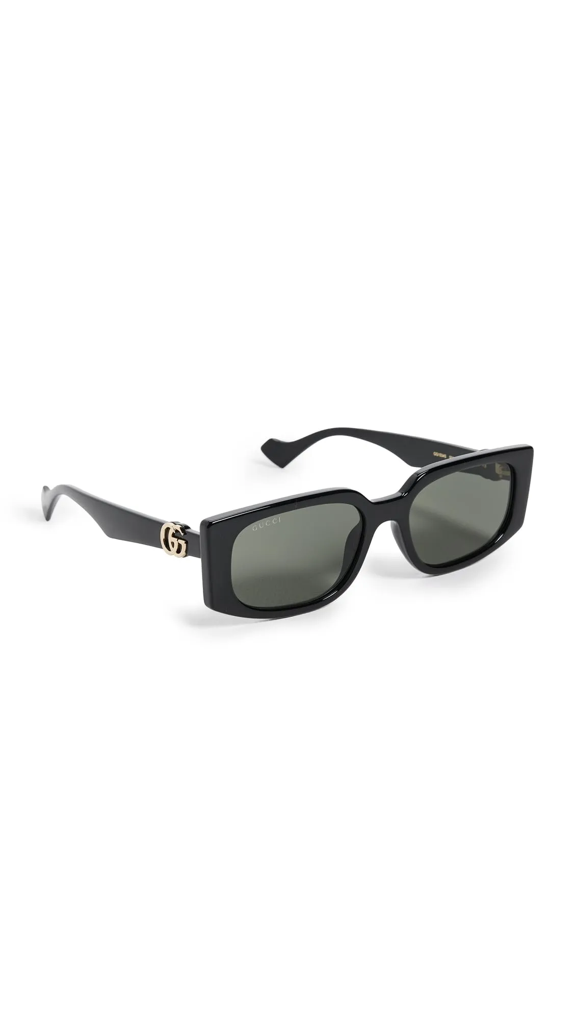Gucci GG1534S-001 Occhiali da sole rettangolari nero/grigio da donna, nero/grigio