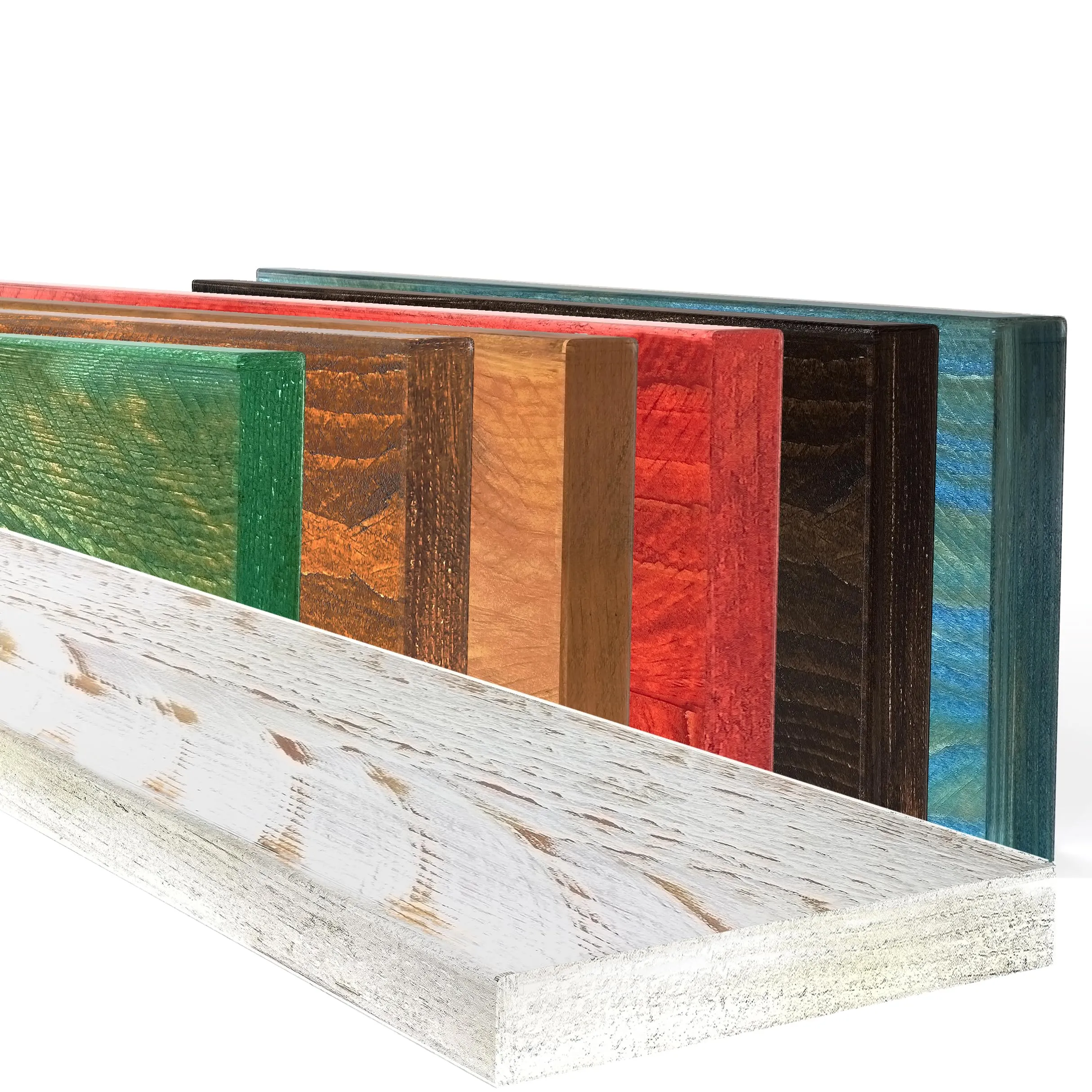 Mensola in Legno Massello Sospesa a Parete, Ripiano Artigianale, 7 Colori, Varie Dimensioni, Arredamento Bagno, Cucina, Camera da Letto, Ufficio, Made in Italy (Slim, White, W20xH3xL40 cm)