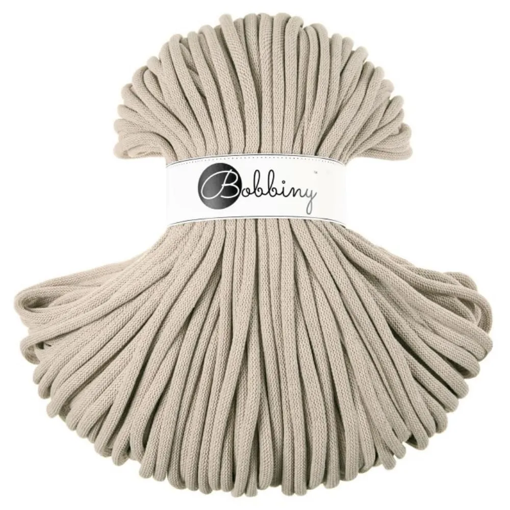 Bobbiny Jumbo, corda per macramè intrecciata, da 9 mm, 100 m (beige)