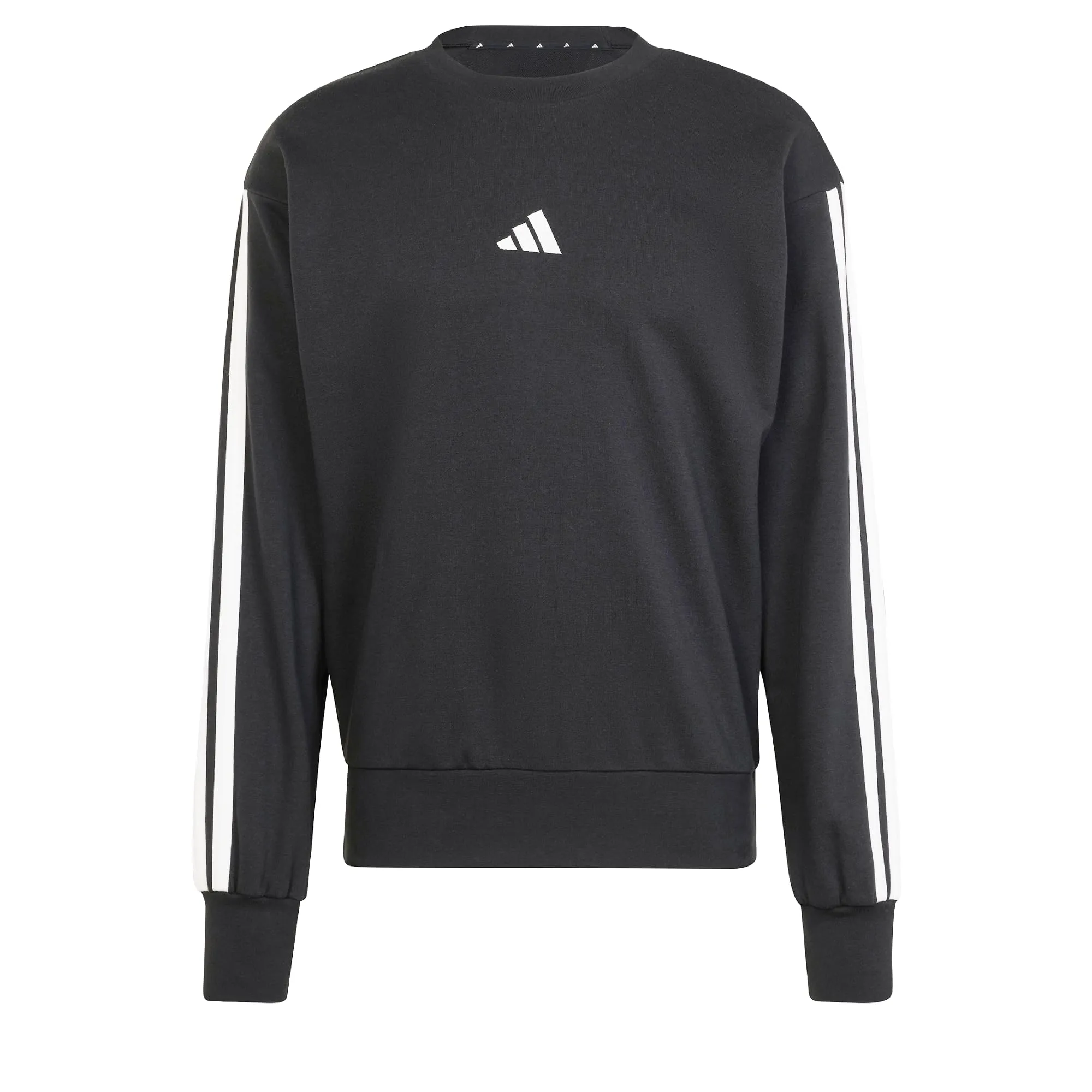 Adidas Homme Essential Three Stripes French Terry Sweatshirt, Black/White, XL