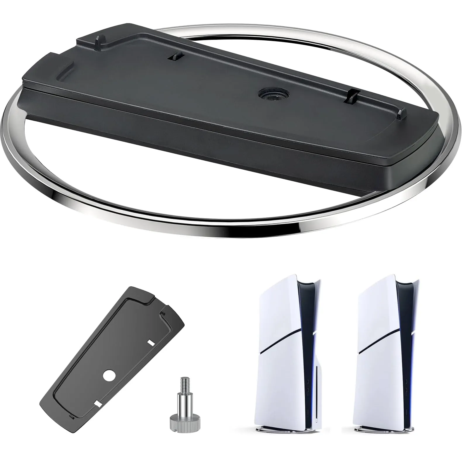 HARIKIKI Supporto Verticale per console PS5 Pro e Play 5, Piedistallo per ps5 slim console verticale nero, base di ricambio compatibile con PS5 Disc e digitale Console da gaming