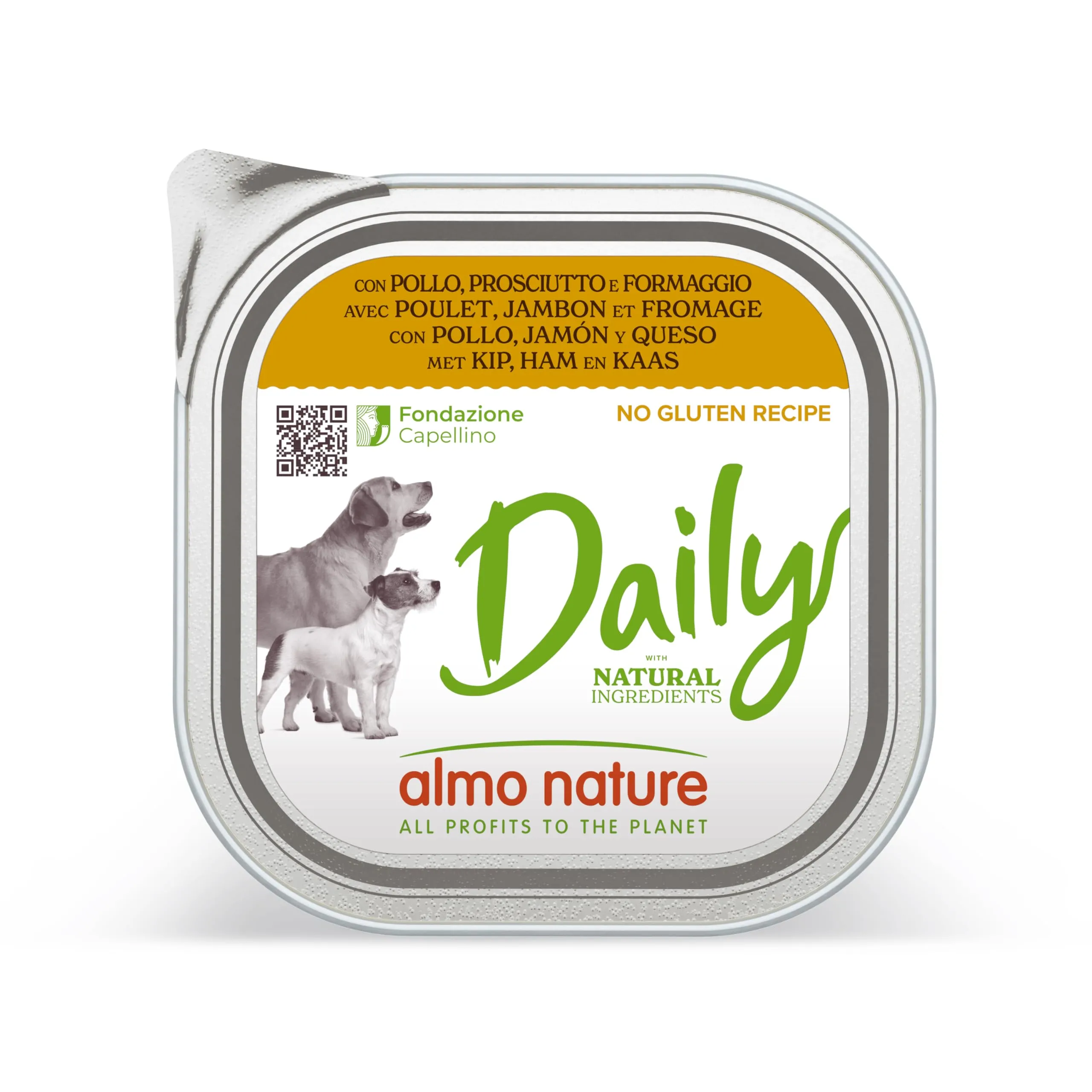 almo nature Daily Menu Dog No Grain Paté con Pollo, Prosciutto e Formaggio, 9 x 300g