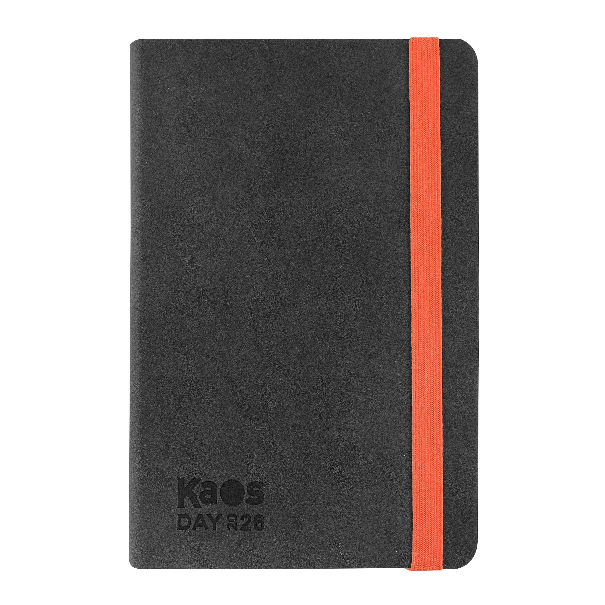 Kaos, Agenda 2026 Ufficiale Kaos, Agenda Giornaliera 12 Mesi Midi, Planner Giornaliero con 384 Pagine, Copertina Termovirante e Risguardo Interno Nero, Formato 9 x 14 cm, Black & Orange