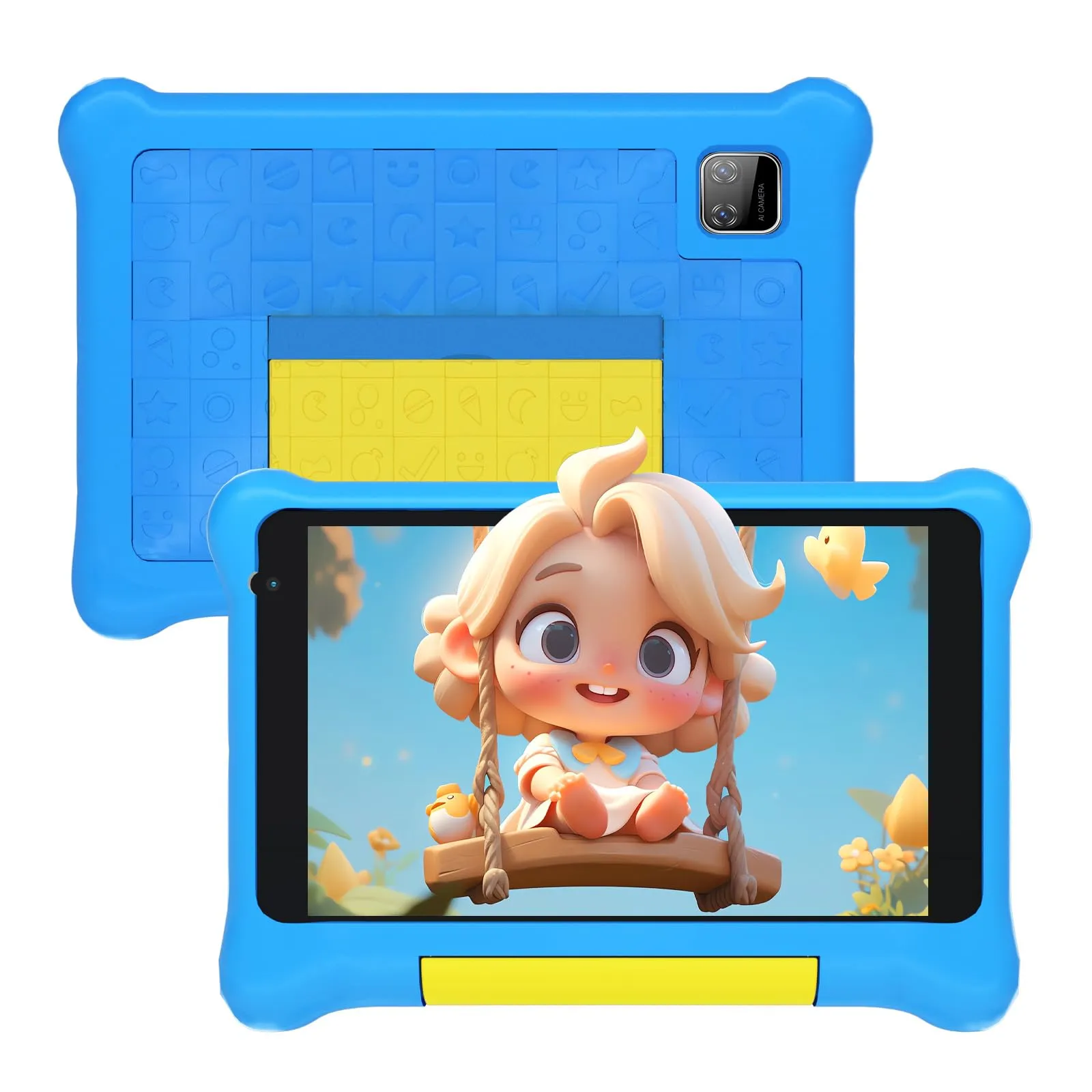 Yicty Tablet Bambini 7 Pollici Andriod 13 Tablet per Bambini Quad Core 5 GB RAM 32 GB ROM 128 GB Estensione Controllo Parentale Tablets Educativo con Custodia Antiurto (Blu)