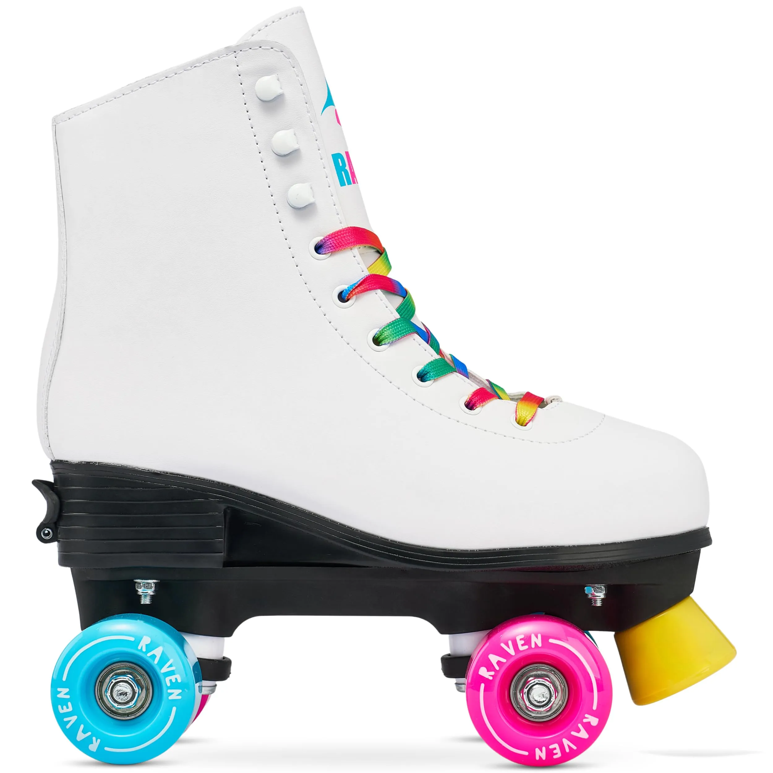 Raven – Pattini a rotelle per bambini, ragazze, adulti, bambini – Pattini a rot elle – In linea – Freno in PVC resistente – Ruote in gomma – Iris White, taglia 31-34 (20-21,5cm)