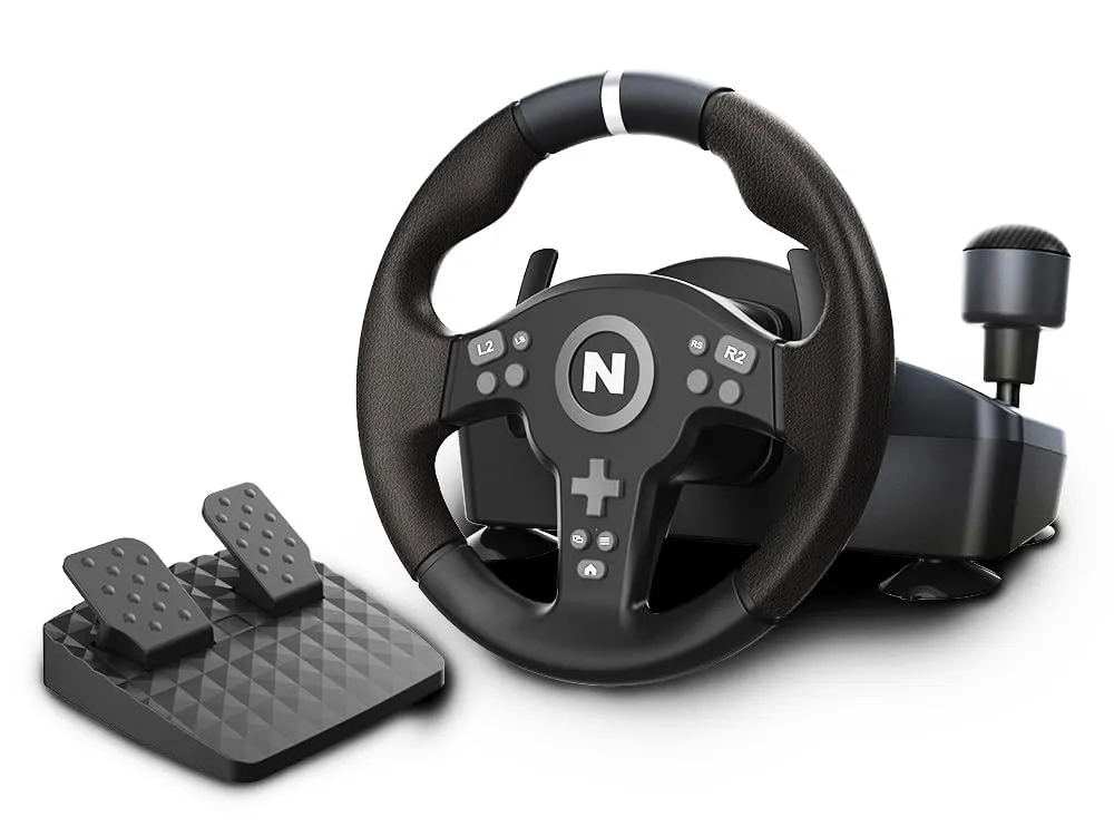 NITHO Drive Pro V200 Volante con Pedali e Cambio, Volante da Gioco per PC, PS4, Xbox One, Xbox Series X/S e Windows, 270° Volante da Corsa con Vibrazione, Compatibile con Simulatore di Guida Gaming