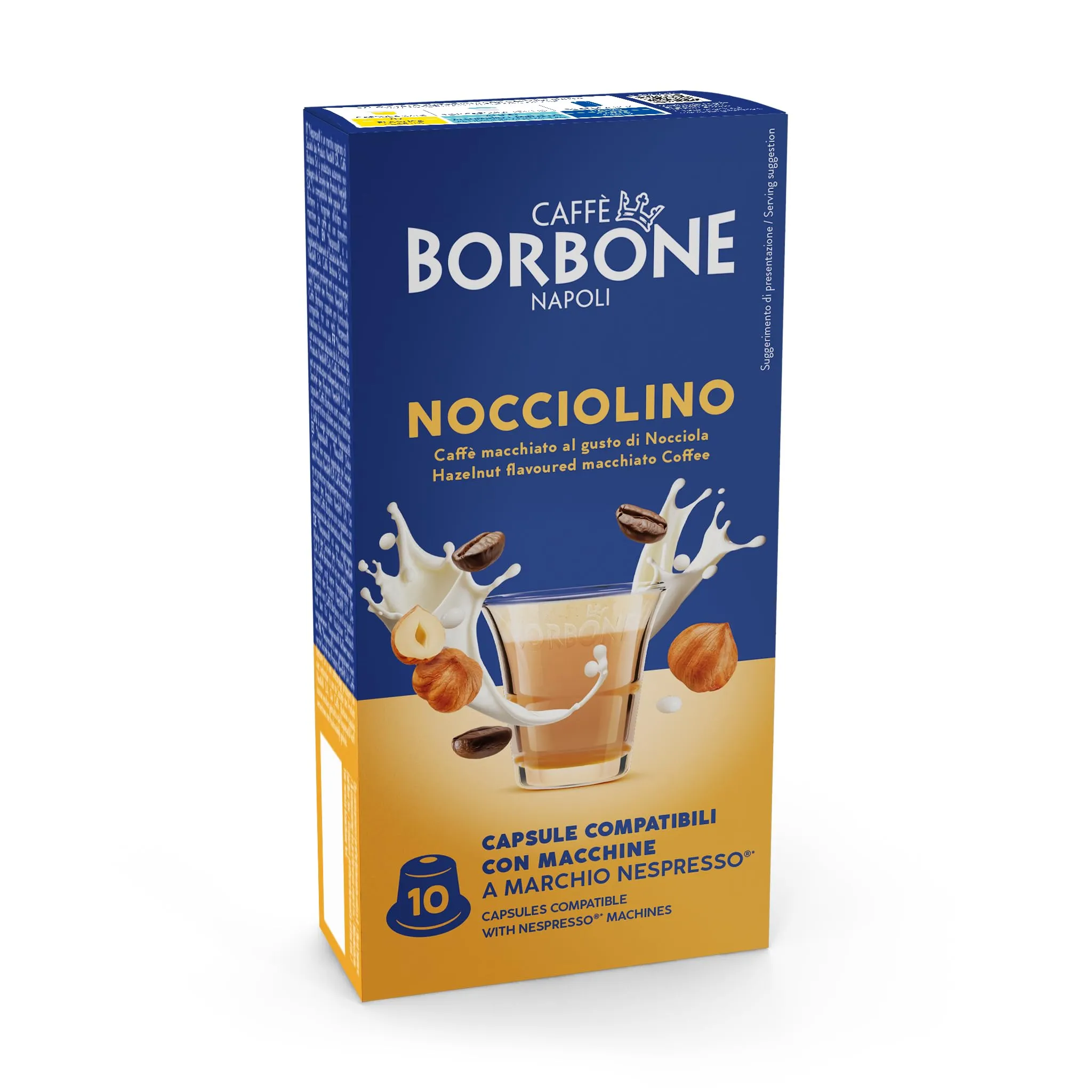 Caffè Borbone Nocciolino - Cappuccino al gusto di Nocciola - 60 capsule (6 confezioni da 10) - Compatibili con le Macchine ad uso domestico Nespresso*