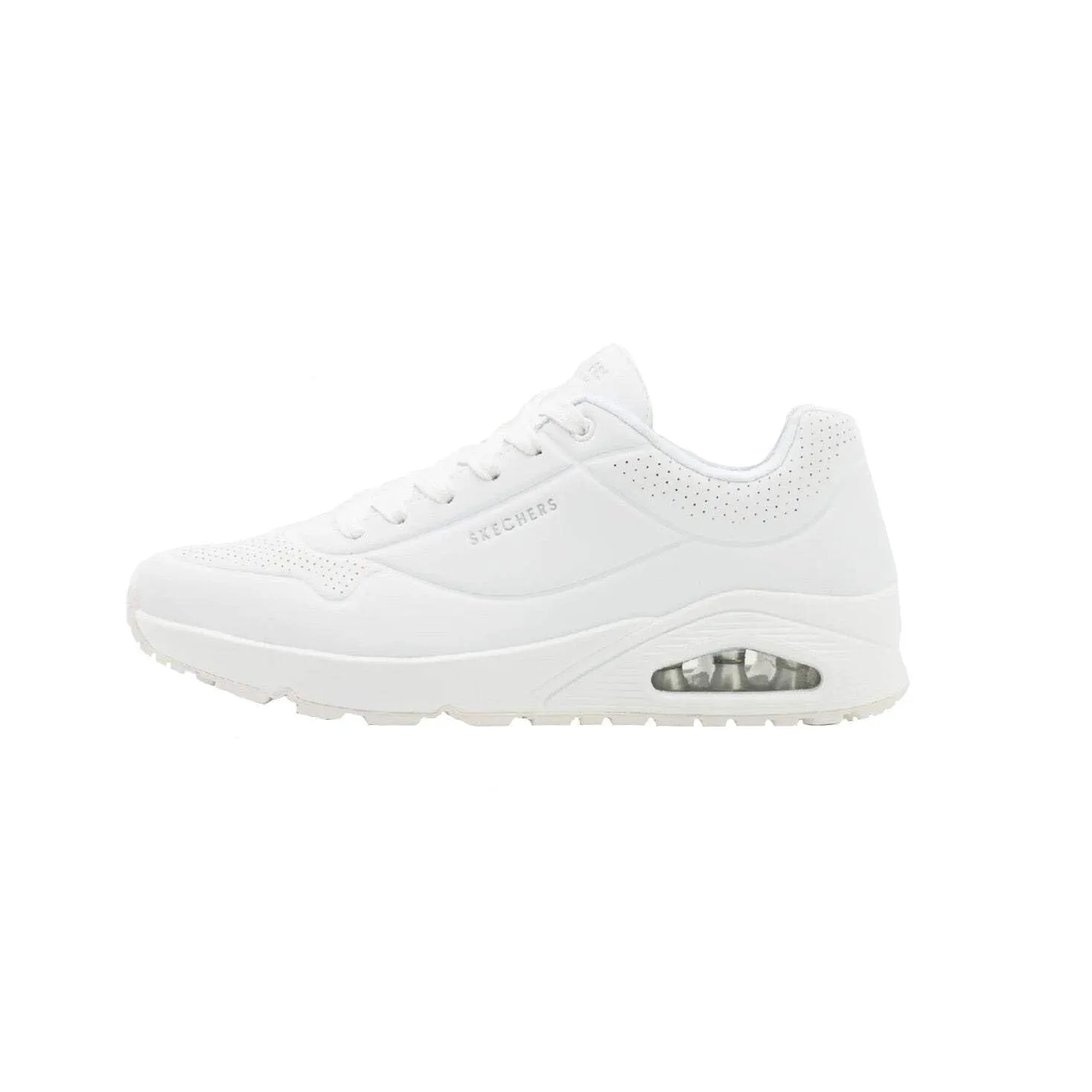 Skechers Uno Stand On Air, Sneaker Uomo, White Durabuck Mesh, 44 EU