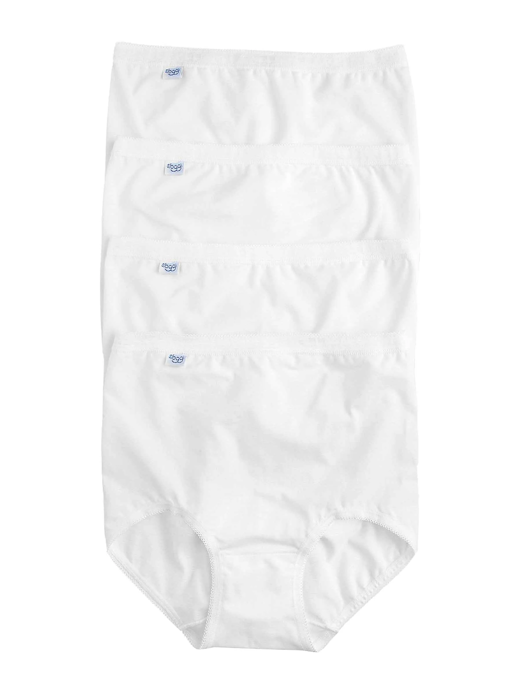 Sloggi Basic+ Maxi 4p Slip, Bianco (White), 8 (Pacco da 4) Donna