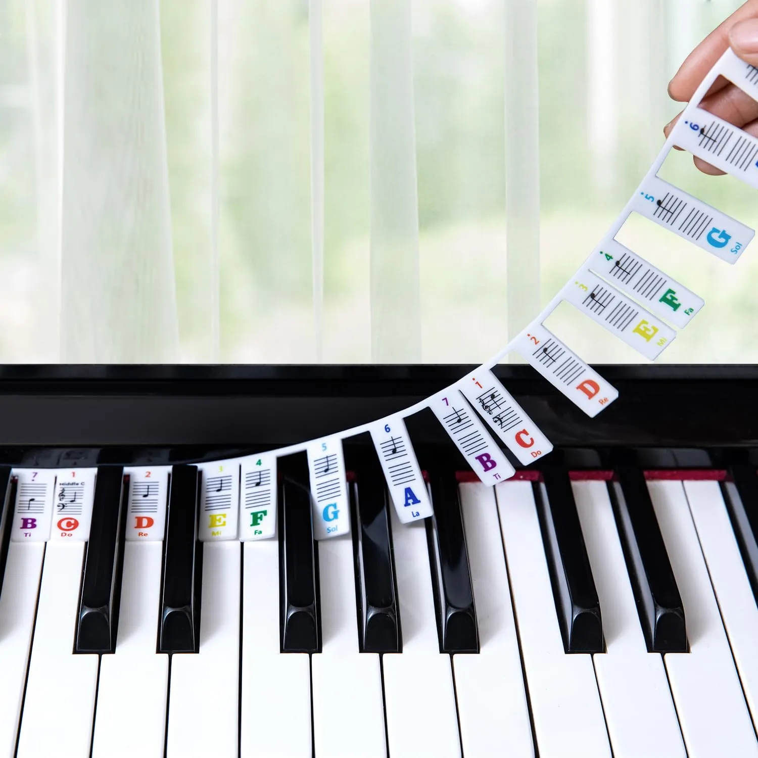 Guida Alle Note Del Pianoforte Per l'apprendimento Dei Principianti, Etichette Riutilizzabili e Rimovibili Delle Note Della Tastiera Del Pianoforte per Tutti Gli 88/61 Tasti (Colorato)