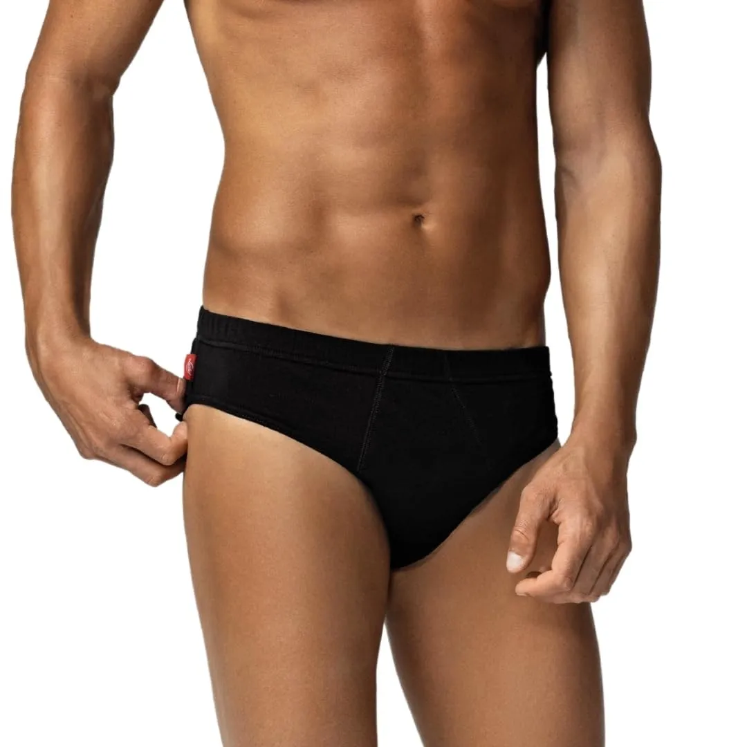 Liabel Slip Uomo (Pacco da 3) in Cotone, Mutande con Elastico, Confezione da 3 Pezzi, Bianco/Nero/Grigio