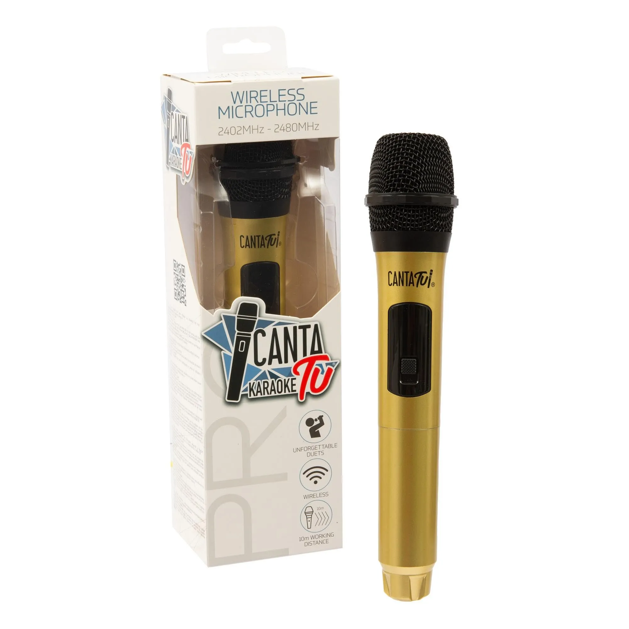 CANTA TU Tu Karaoke Microfono Wireless Pro 2023, Microfono Karaoke Senza Fili, Frequenza 2402MHz-2480MHz, 4 Colorazioni Disponibili, Compatibile PRO 2023, Ideale per Duetti, Oro