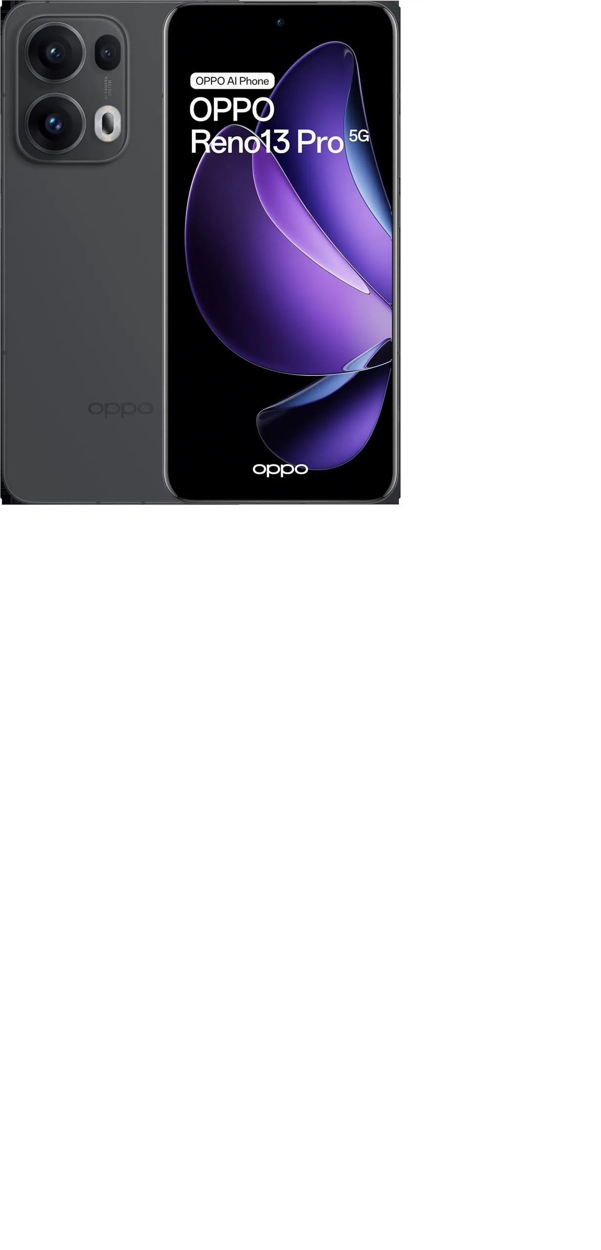 OPPO Reno Reno13 Pro 5G AI Smartphone, Tripla fotocamera 50+50+8MP, Selfie 50MP, Display 6.83” 120HZ AMOLED FHD+, 5800mAh, RAM 12GB(Esp4GB/8GB/12GB)+ROM 512GB, [Versione Italia], Graphite Grey