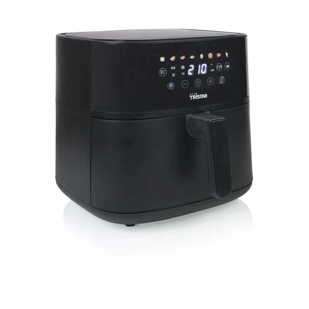 Tristar FR-9071 Friggitrice ad Aria Digitale, 8 L, 2000W, Display LED Touch, 8 Programmi, Nero