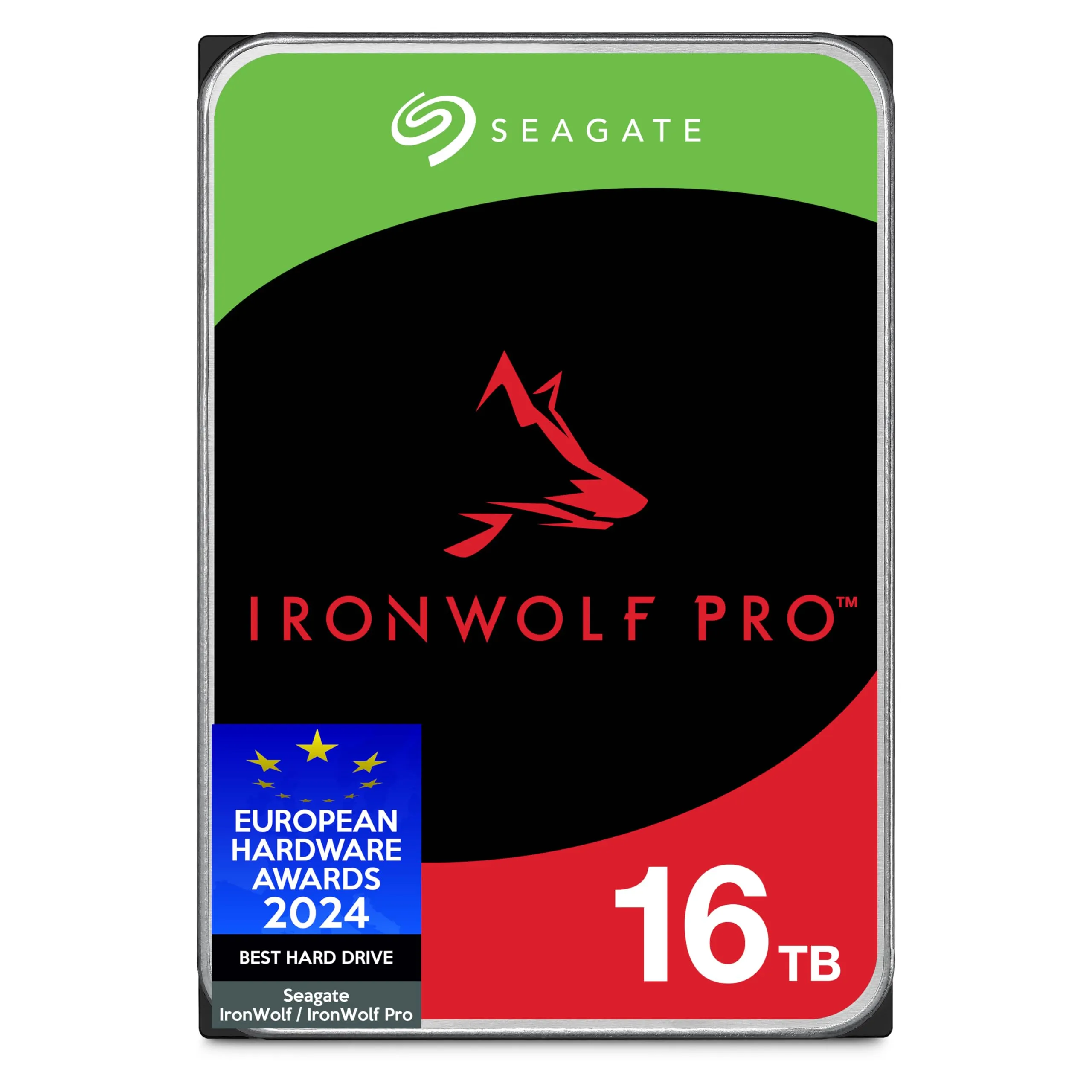 Seagate IronWolf Pro 16TB, Enterprise interna HDD NAS, per RAID NAS, CMR, 3,5-inch, SATA, 6Gb/s, 7200 RPM, 256 MB cache, FFP, Data Rescue Service (ST16000NTZ01)