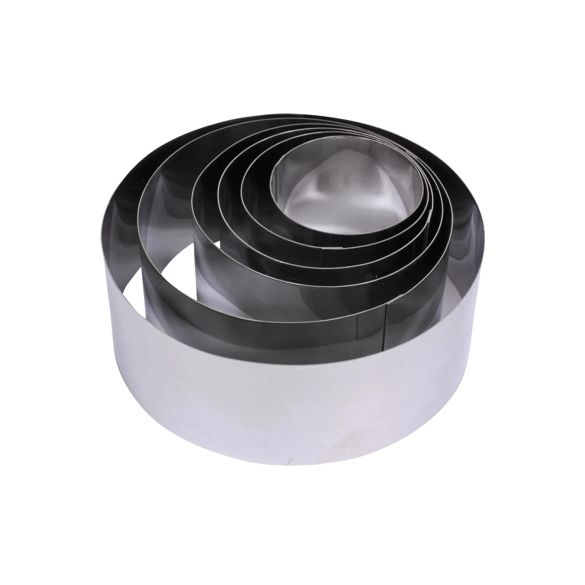 Fackelmann Set da 6 Coppa pasta Professionali, per impiattare e formare verdure, frolla ed impasti, materiale in Acciaio Inossidabile, Dimensioni diametri Ø5/6/7/8/10/12 x 4,5 cm di altezza