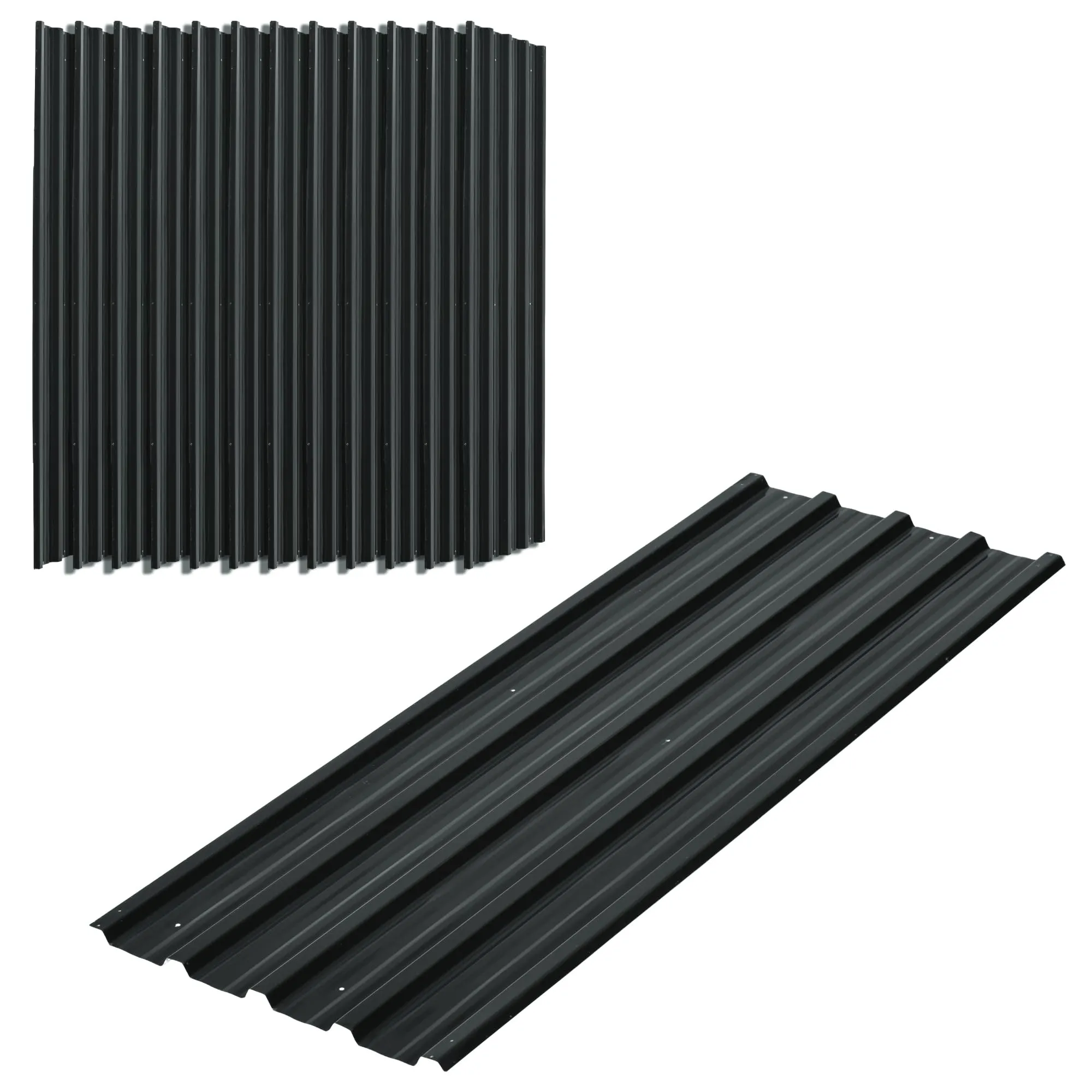 Outsunny Set 12 Pannelli di Ricambio per Casette da Giardino in Acciaio Zincato con Fori, 129x45 cm, Grigio scuro