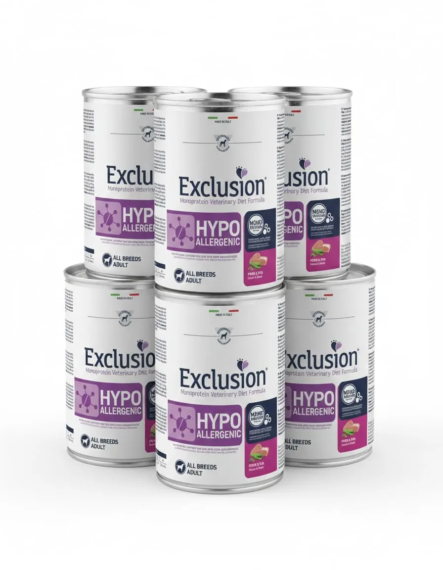 Exclusion Hypoallergenic Maiale e Piselli All Breeds Confezione 6x400g