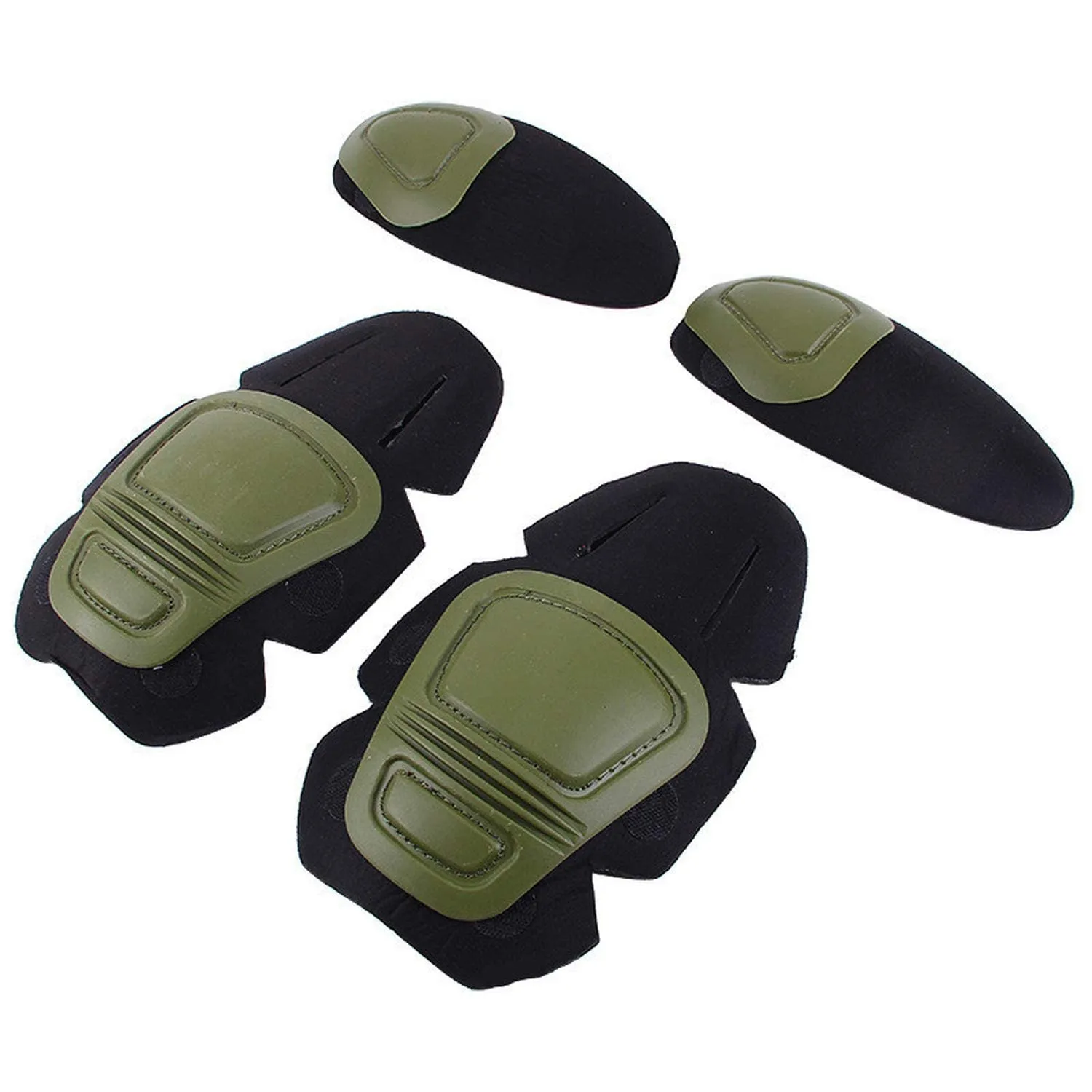 YFZCLYZAXET Tattico Ginocchiere e Gomito Protector Pad Per Paintball Airsoft Combat Uniform Militare Suit 2 Ginocchiere & 2 gomiti/set, Verde