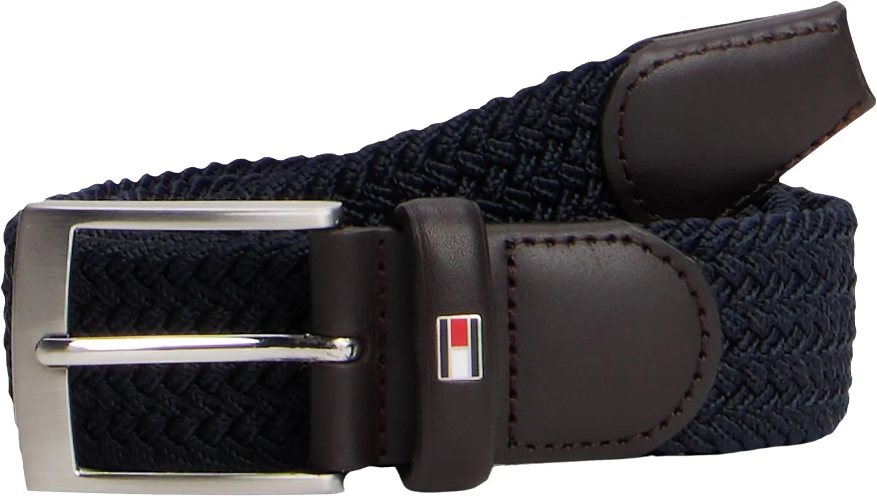 Tommy Hilfiger Cintura Uomo New Adan Belt 3.5 Cintura in Tessuto, Blu (Sky Captain), 115