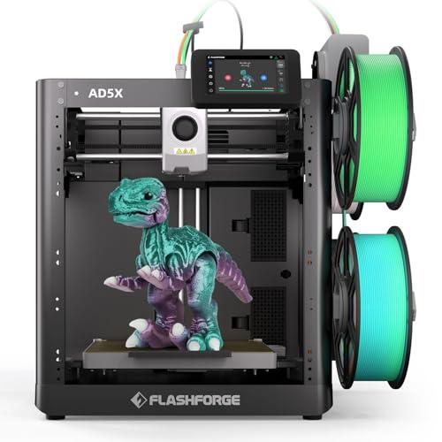 FLASHFORGE AD5X, stampante 3D multifilamento, stampa multicolore, velocità 600mm/s, stampa 1-clic con creazioni IFS, calibrazione automatica e backup del filamento, stampa 220 x 220 x220 mm