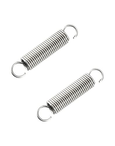 QWORK® 2PCS Molla di trazione , 50 mm di lunghezza libera , 304 acciaio inossidabile , diametro del filo 1.2 mm, diametro esterno 10 mm