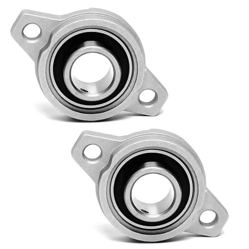 LZYDKH Cuscinetti a Sfera KFL000, 2 Pezzi, Diametro Interno 10 mm, Zinco, Argento, Cuscinetti a Sfera, Cuscinetti a Flangia, Cuscinetti ad Albero Rombico per Stampante 3D