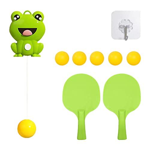 Allenatore di Ping Pong Sospeso, Ping Pong Set per Bambini Set da Allenamento per Table Tennis Trainer Regolabile Ginnico da Set Ping Pong Indoor Hanging comprende 5 Palline 2 Racchette Ping Pong