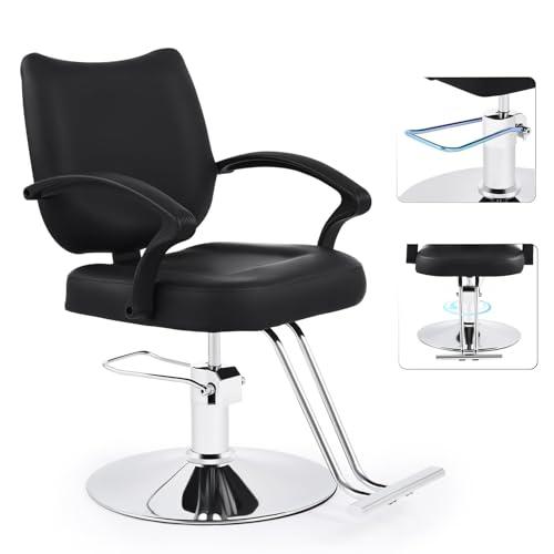 CO-Z Poltrona da Parrucchiere Sedia da Barbiere Moderna con Girevole a 360° e Altezza Regolabile 15 cm Pompa Idraulica Capacità 250 kg per Parrucchiere Salone di Bellezza Tatuaggi