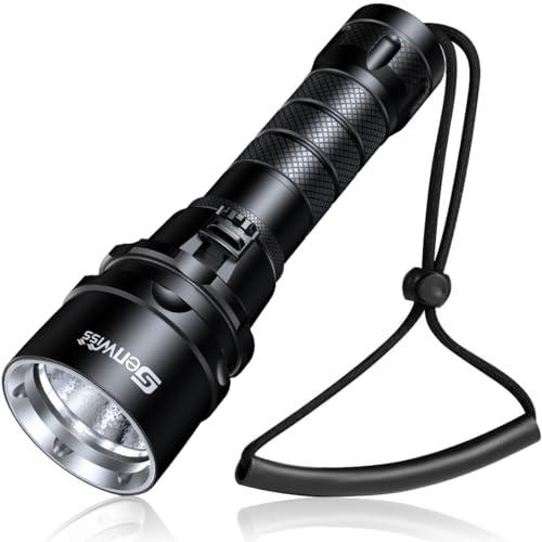 Genwiss Torcia Subacquea, 2000 Lumen Torcia Subacquea Ricaricabile, Impermeabile Fino A 80 Metri Sott'acqua, Faretto Led Bianco Subacqueo per Immersioni Notturne E Speleologia
