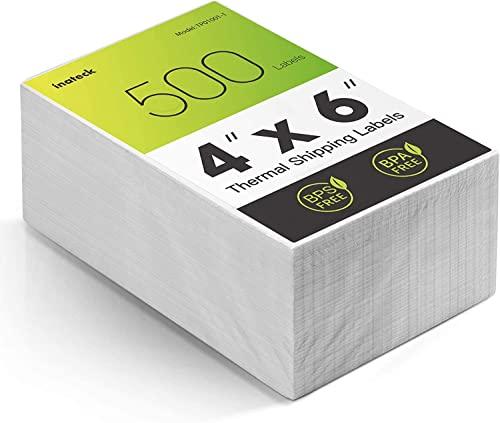 Inateck Etichette termiche di spedizione, 4 x 6 pollici (100 mm x 150 mm), etichette impermeabili per trasporti, senza BPA/BPS, confezione da 500