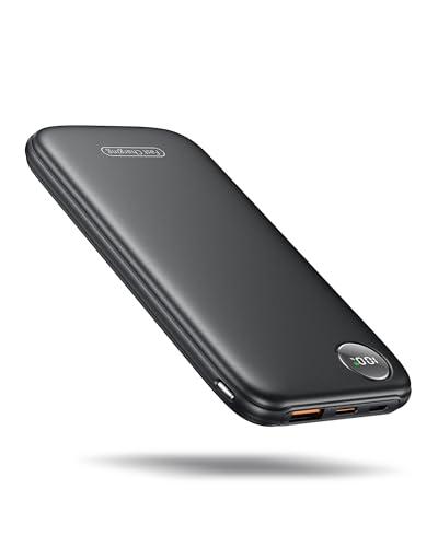 Power Bank, 22.5W 10000mAh Ricarica Rapida Caricatore Portatile iphone, QC 3.0 USB C Powerbank Potente, Batteria Esterna Display LED per iPhone 17 16 15 14 12 8 Pro Max Mini Plus Android (Nero)