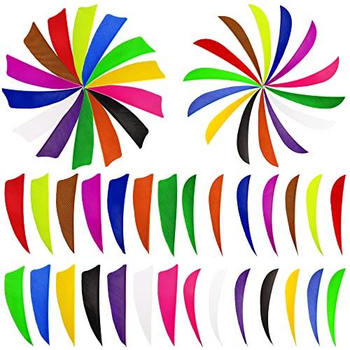 wolfman Tiro con L'Arco 3/4/5 Pollici Piume di Freccia Piume di Tacchino Naturale Impennata Destra Ali Lacrima Scudo Palette per DIY Freccia da Caccia 100 PZ (goccia-giallo, 3 INCH)