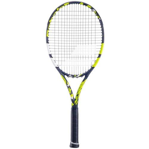 Babolat - Racchetta da tennis per adulti Boost Aero - Racchetta leggera per uomo o donna - Corde e telaio in grafite per facilità e potenza durante il gioco - Taglia 2 - Colore: grigio/giallo