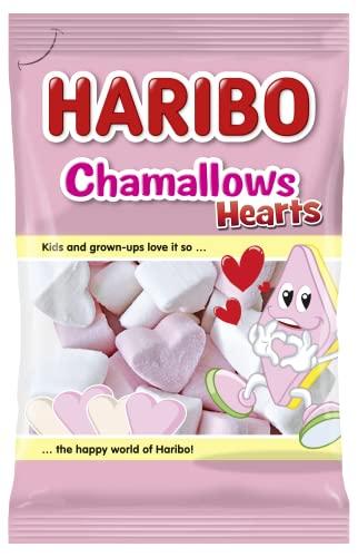 Haribo Chamallows Hearts, Caramelle Marshmallow A Forma Di Cuore, Ideale Per San Valentino - 175gr