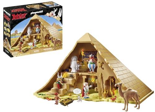 PLAYMOBIL 71148 Asterix: Piramide del Faraone, Obelix, Asterix, Panoramix, Numerobis, Parabris, Idefix, Giocattolo per Bambini dai 5 Anni in su [Esclusivo per Amazon]