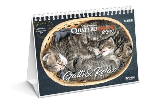 Gatti & relax. Calendario da tavolo 2026. 14 mesi