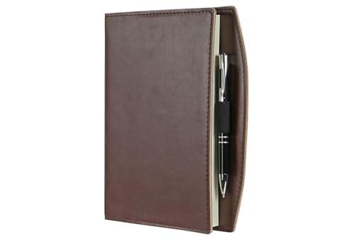 Progressio - Agenda Giornaliera 2026 in Similpelle DESK, Planner da Scrivania, con Porta Penna, Made in Italy, Sabato e Domenica Separati (Marrone 17x24)