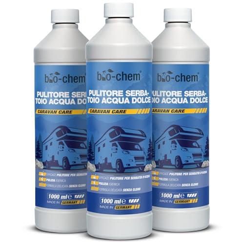 Bio-Chem - Detergente per Serbatoi di Acqua Dolce 3 x 1L - Manutenzione dei Serbatoi di Caravan e Camper - Prodotti e Accessori per camperisti